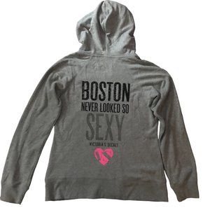 Victoria's Secret Full Zip Hoodie 'Boston Never Looked So Sexy' Gray Siz…